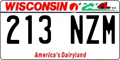 WI license plate 213NZM