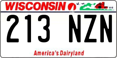 WI license plate 213NZN