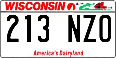 WI license plate 213NZO