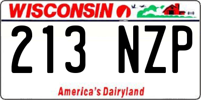 WI license plate 213NZP