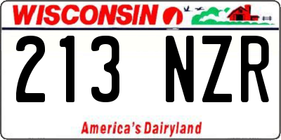WI license plate 213NZR