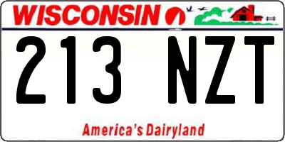 WI license plate 213NZT