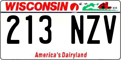 WI license plate 213NZV