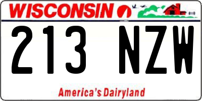 WI license plate 213NZW