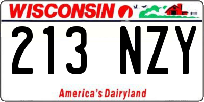 WI license plate 213NZY