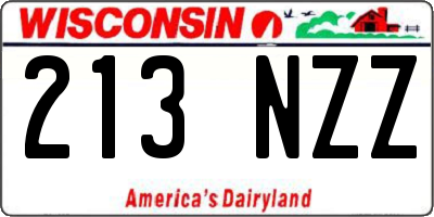 WI license plate 213NZZ