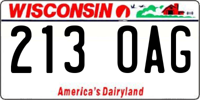 WI license plate 213OAG