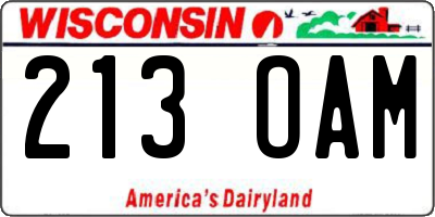 WI license plate 213OAM