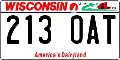 WI license plate 213OAT