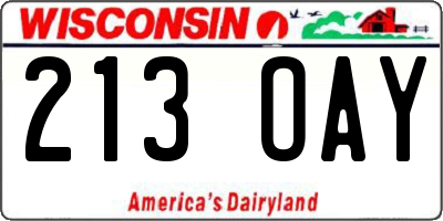 WI license plate 213OAY