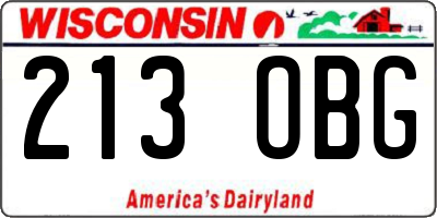 WI license plate 213OBG