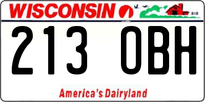 WI license plate 213OBH