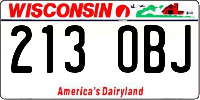 WI license plate 213OBJ