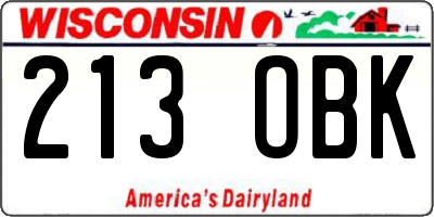 WI license plate 213OBK
