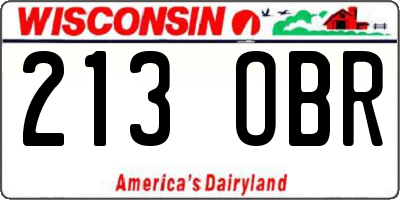 WI license plate 213OBR
