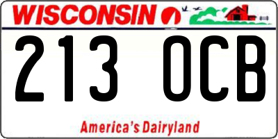 WI license plate 213OCB