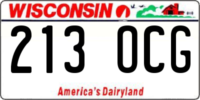 WI license plate 213OCG