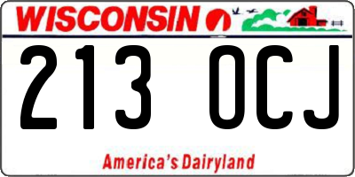 WI license plate 213OCJ