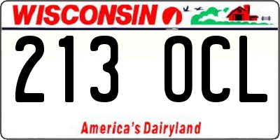 WI license plate 213OCL