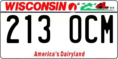 WI license plate 213OCM