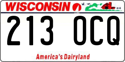 WI license plate 213OCQ