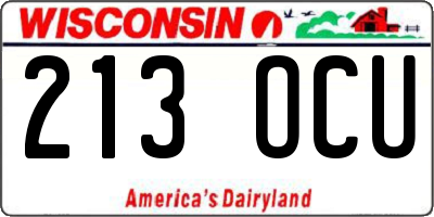 WI license plate 213OCU