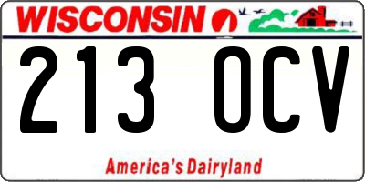 WI license plate 213OCV