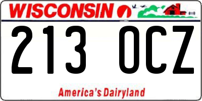 WI license plate 213OCZ