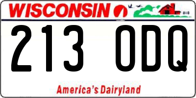 WI license plate 213ODQ