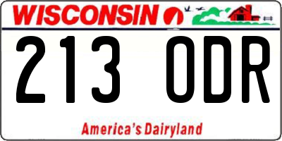 WI license plate 213ODR