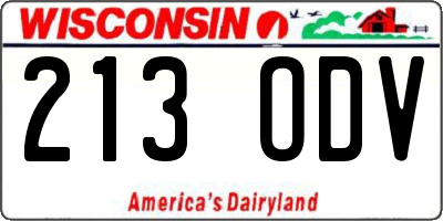 WI license plate 213ODV