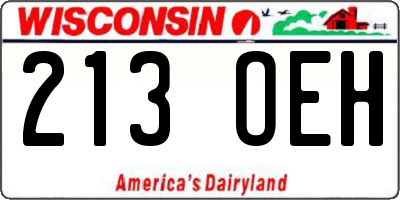 WI license plate 213OEH