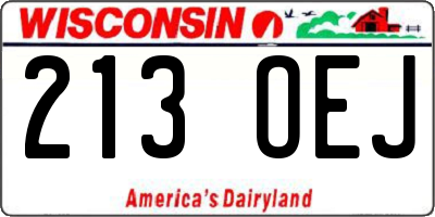 WI license plate 213OEJ