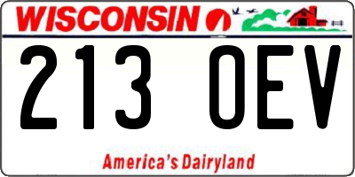 WI license plate 213OEV