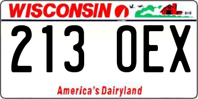 WI license plate 213OEX