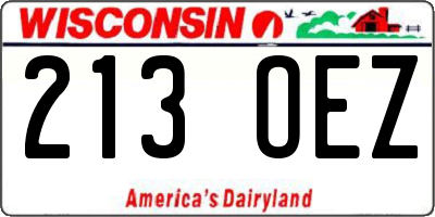 WI license plate 213OEZ