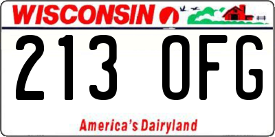 WI license plate 213OFG
