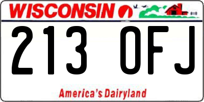 WI license plate 213OFJ