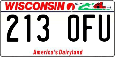 WI license plate 213OFU