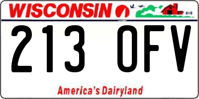WI license plate 213OFV