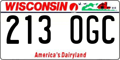 WI license plate 213OGC