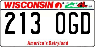 WI license plate 213OGD