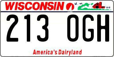 WI license plate 213OGH
