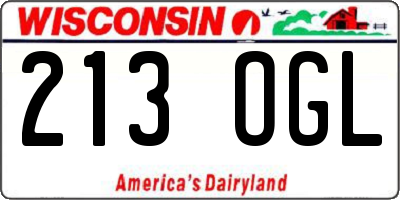 WI license plate 213OGL