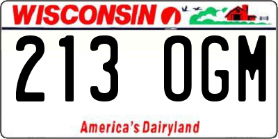 WI license plate 213OGM