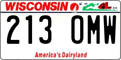 WI license plate 213OMW