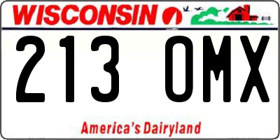 WI license plate 213OMX