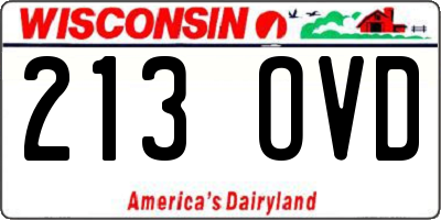 WI license plate 213OVD