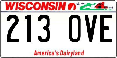 WI license plate 213OVE
