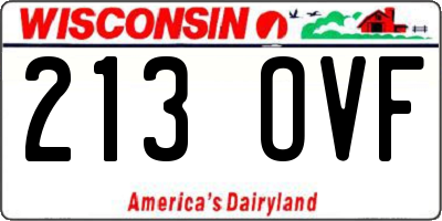 WI license plate 213OVF
